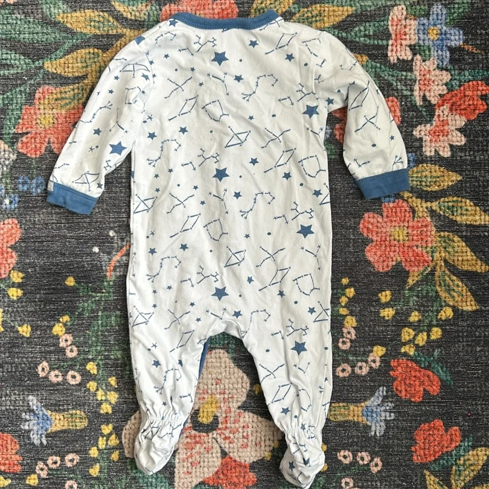 Coccoli Star Print Baby Sleeper Footie Pajamas, Size 3 Months